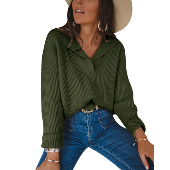 Damen lässiger Strickpullover mit asymmetrischem Ausschnitt und strukturierter Textur EB