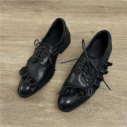 Damen Elegante Schnürschuhe mit Rüschendetail EB