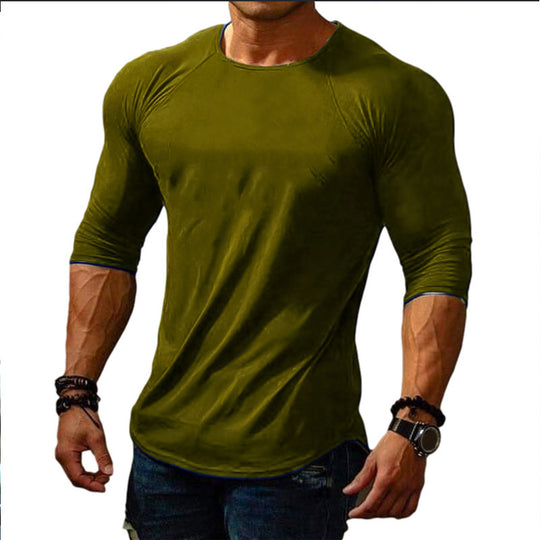 Herren körperbetontes Langarm-T-Shirt mit elastischem Tragekomfort EB