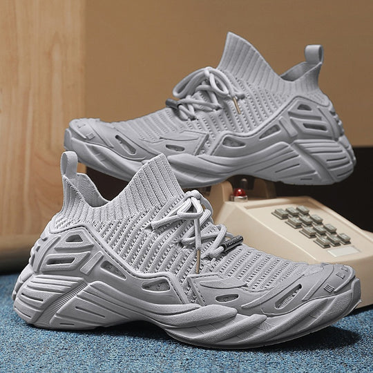Damen Sportliche Strick-Sneaker mit atmungsaktiver Oberflächenstruktur EB