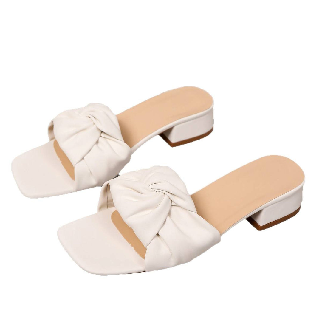 Damen Slingback-Pantoletten mit dekorativem Knotendesign EB