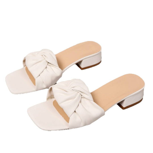Damen Slingback-Pantoletten mit dekorativem Knotendesign EB