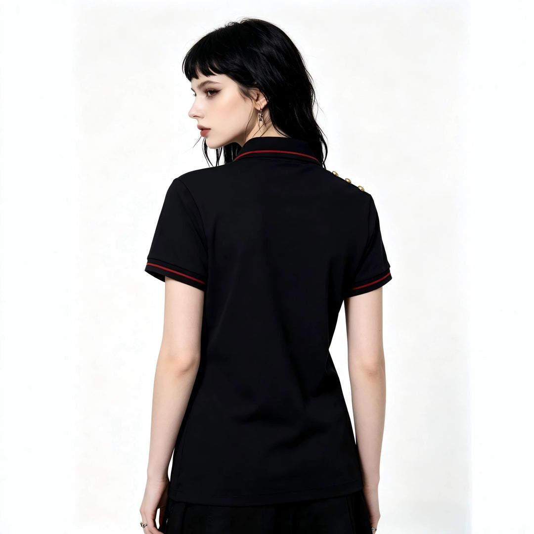 Damen Polo-Shirt mit musikalischem Motiv EB