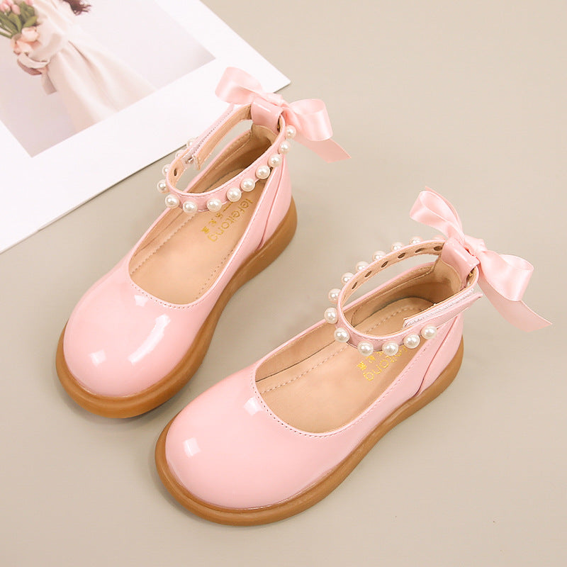 Mädchen Ballerina Schuhe mit Perlen- und Schleifendetail EB