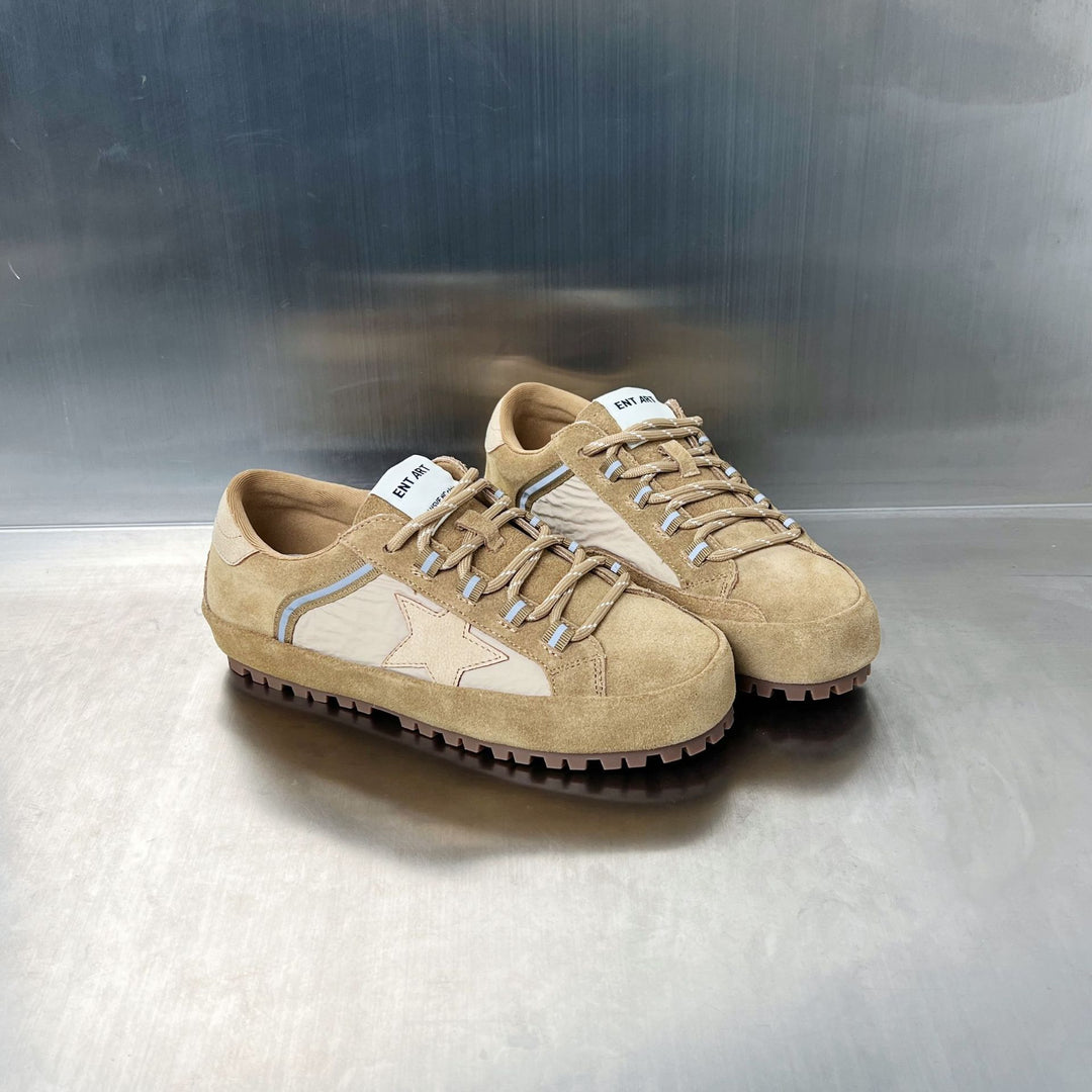 Damen Modische Sneaker mit hochgezogener Sohle und atmungsaktivem Obermaterial EB