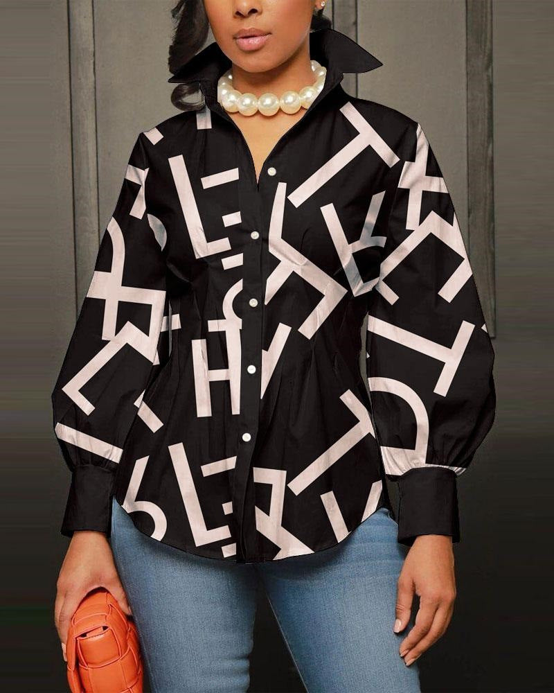 Damen modische Bluse mit geometrischem Design EB