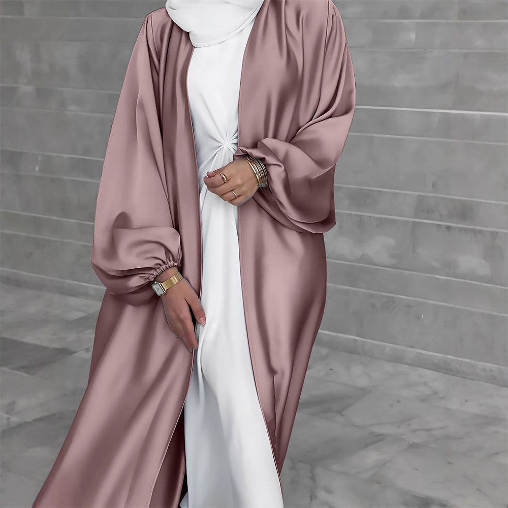 Damen Elegante Satinjacke mit weit geschnittenen Ärmeln EB