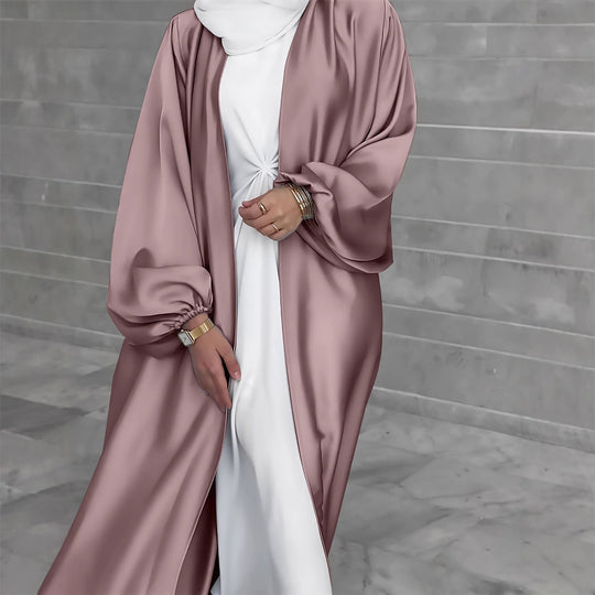 Damen Elegante Satinjacke mit weit geschnittenen Ärmeln EB