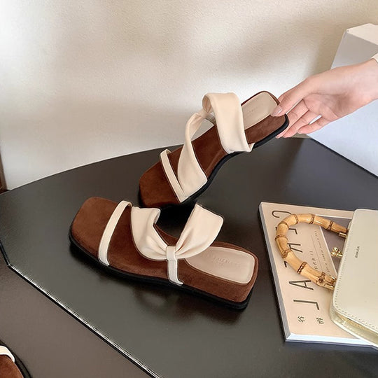 Damen Sandalen mit eleganter Schleifenapplikation EB