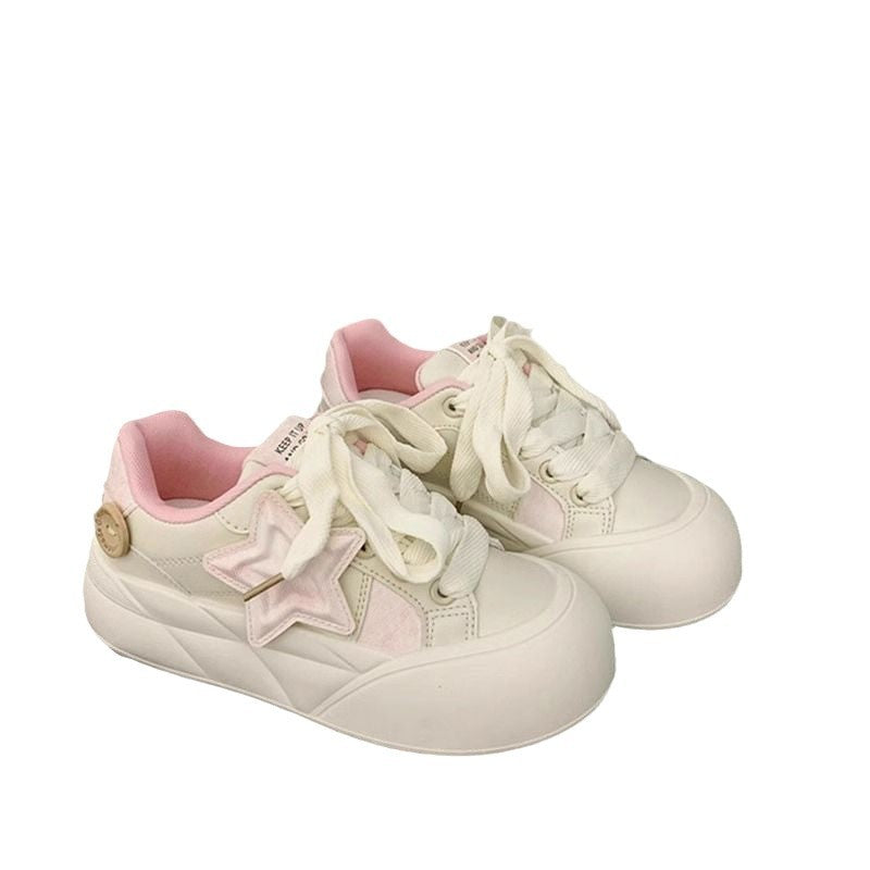 Damen modische Sneakers mit dekorativem Sternenapplikation und dämpfender Sohle EB