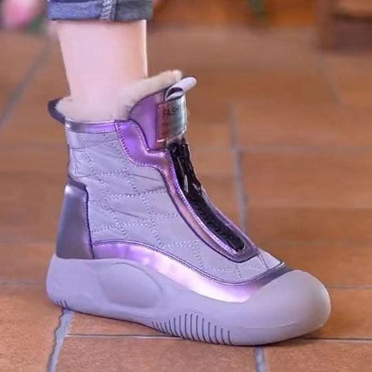 Damen warme Winterboots mit praktischer Reißverschlussöffnung und kuscheligem Innenfutter EB