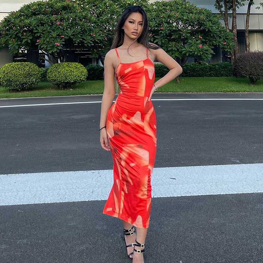 Damen figurbetontes Minikleid mit kreativem Grafikdruck EB