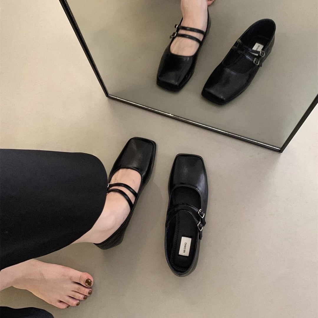 Damen modische Ballerinas mit funkelndem Riemchendesign EB