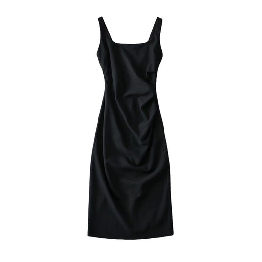 Damen figurbetontes Midi-Kleid mit elegantem Rüschendetail EB