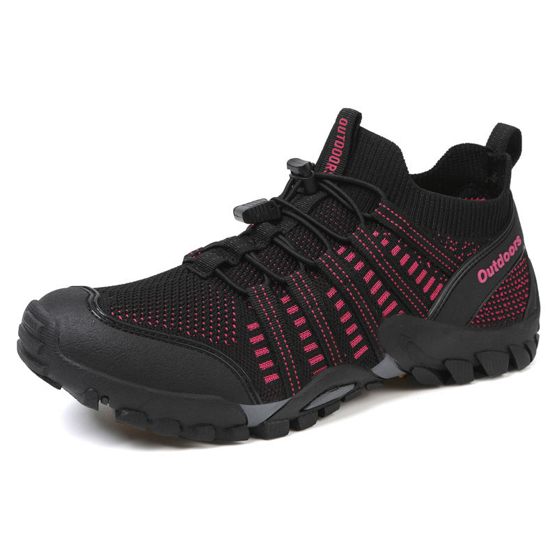 Damen Outdoor-Sport-Sneaker mit elastischem Schnürsystem und rutschfester Sohle EB