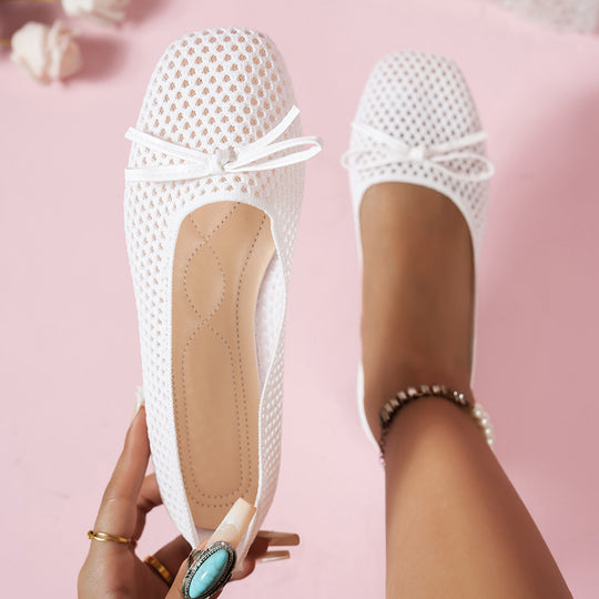 Damen Ballerinas mit großem Schleifen-Design und atmungsaktivem Obermaterial EB