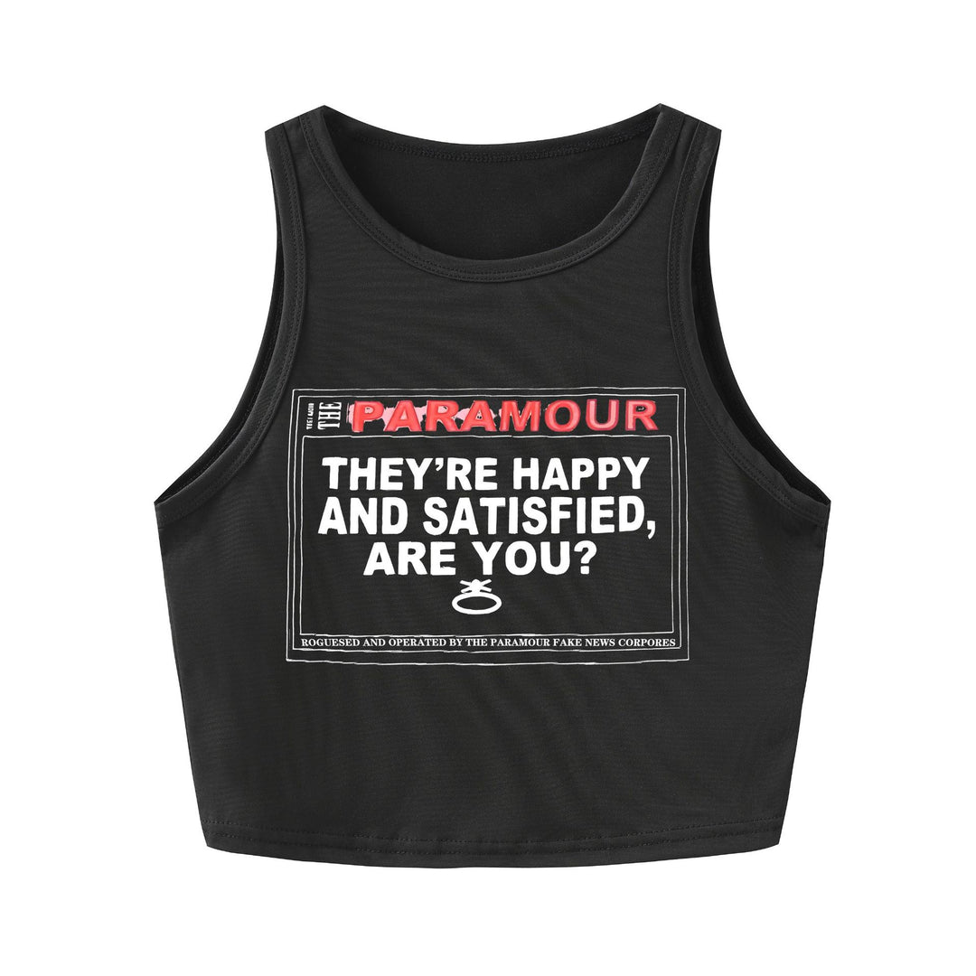 Damen Crop-Top mit kreativem Schriftzug und lässigem Schnitt EB