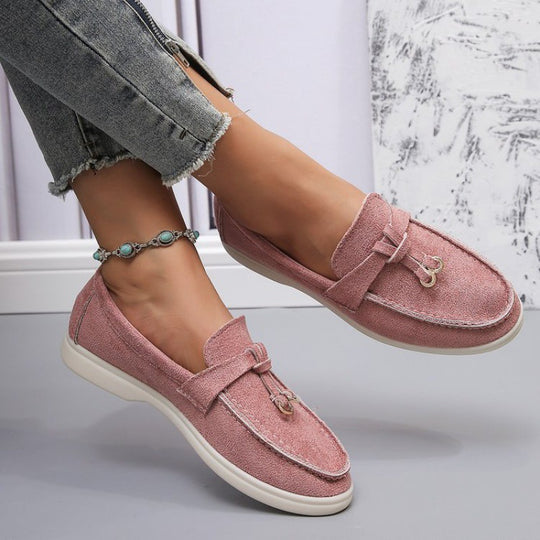 Damen nan bequeme Slip-On Loafer mit dekorativem Quastenbesatz und ergonomischer Gummisohle EB