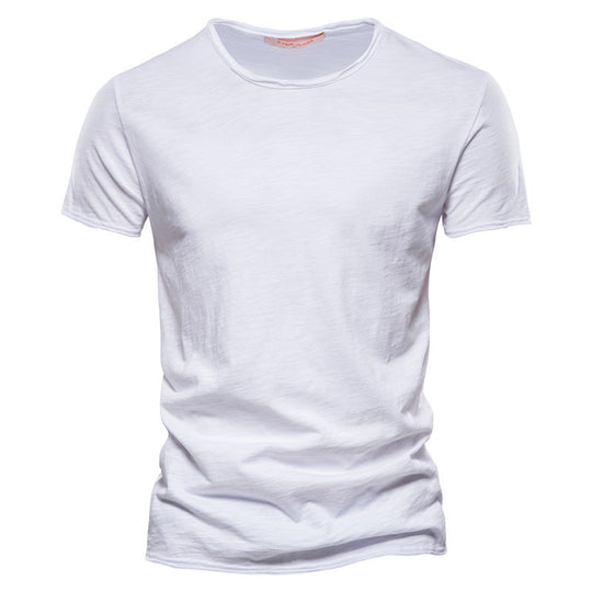 Herren nan leichtes Baumwollshirt mit Rundhalsausschnitt und schlanker Passform EB