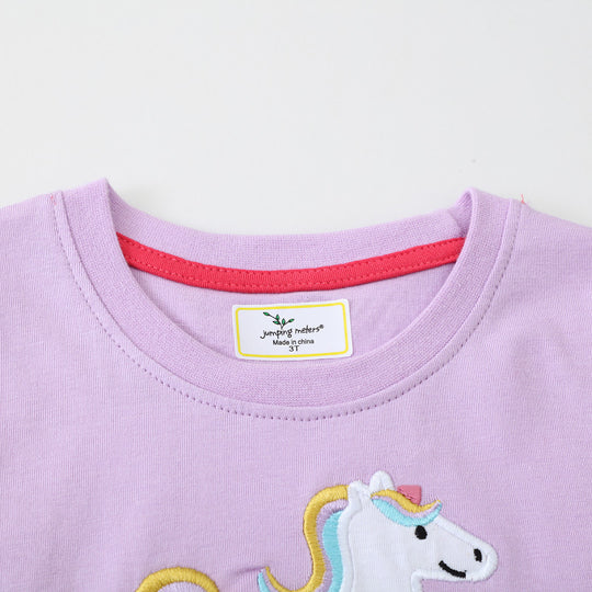 Mädchen Tüllkleid mit feiner Einhorn-Stickerei EB