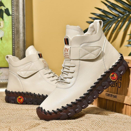 Damen modische und bequeme Winter-Sneaker mit flexiblem Klettverschluss EB