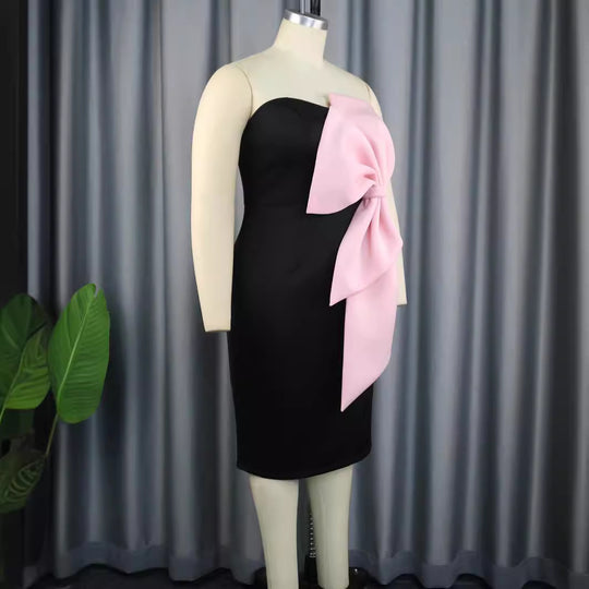 Damen Elegantes Abendkleid mit großem Schleifenakzent EB