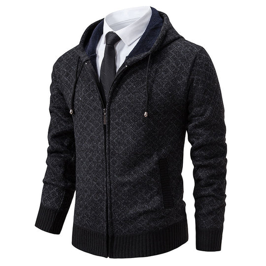 Herren stylische Jacke mit modernem Wabenmuster und Kapuze EB