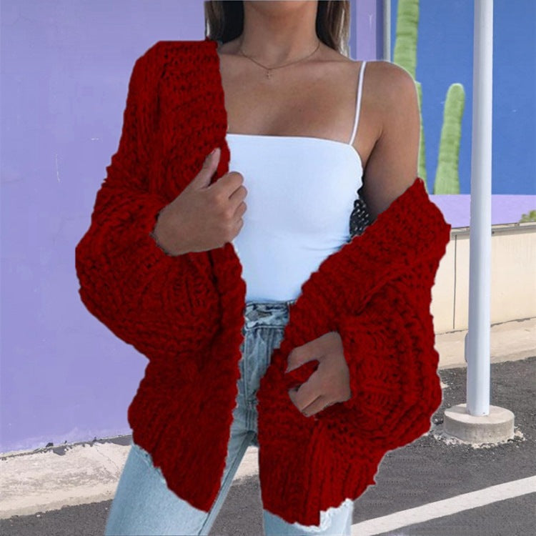 Damen Grobstrickjacke mit lässigem Schnitt und tiefen Taschen EB