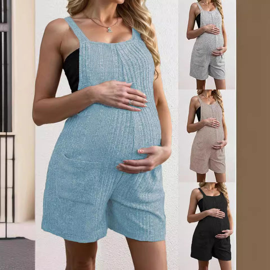 Damen lässiger Träger-Jumpsuit mit praktischem Taschendesign EB