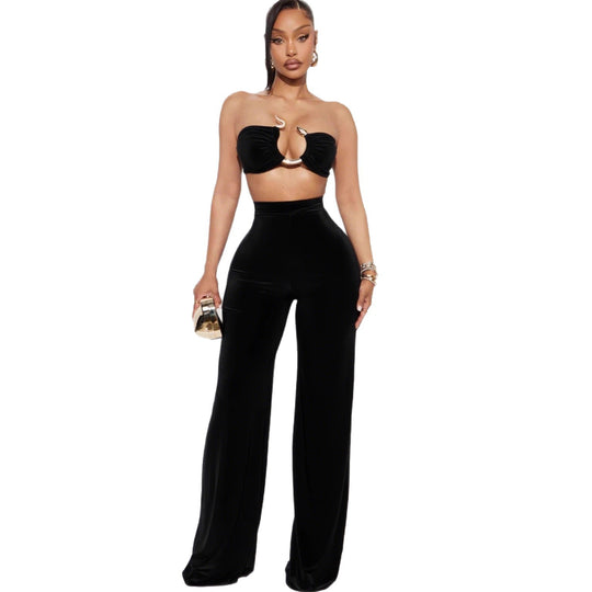 Damen Cut-Out Oberteil mit high-waisted Hose EB