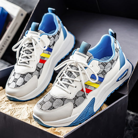 Damen luxuriöse Retro-Chunky-Sneaker aus Jacquardstoff mit verstärkter Zehenkappe und stoßdämpfender Leichtsohle EB