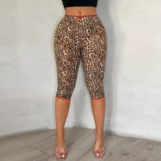 Damen Leggings mit modischem Tierdruck und elastischem Bund EB