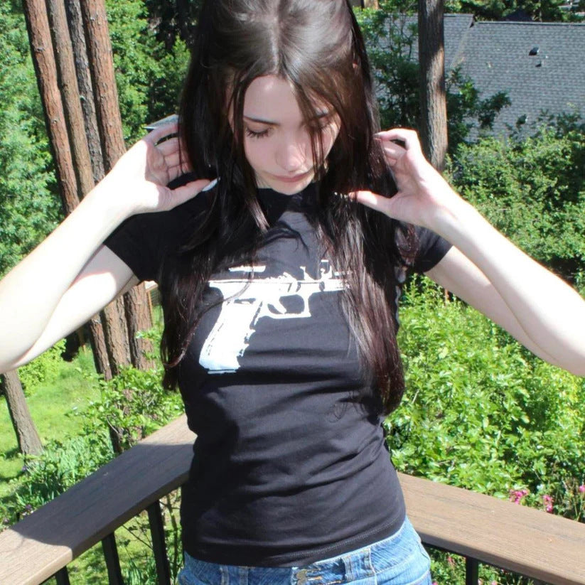 Damen Print-T-Shirt mit grafischem Design EB