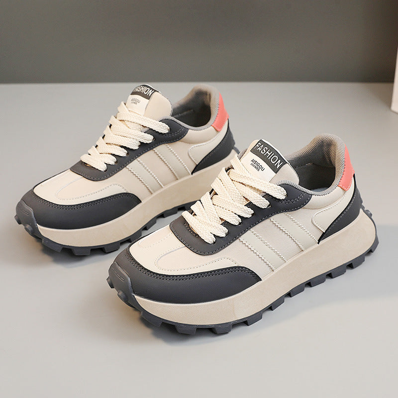Damen modische Plateau-Runner Sneakers mit rutschfester Profilsohle EB