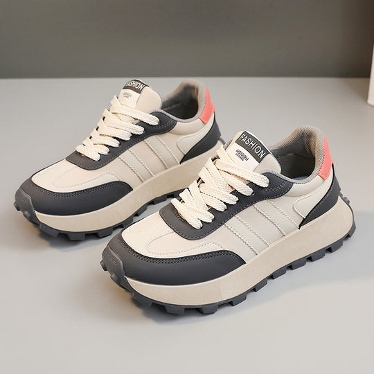 Damen modische Plateau-Runner Sneakers mit rutschfester Profilsohle EB