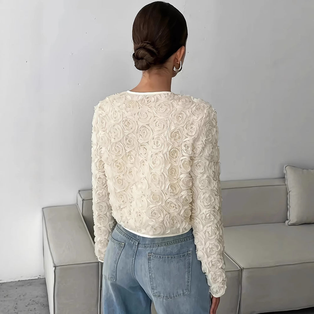 Damen Blütenapplikationen Jacke EB