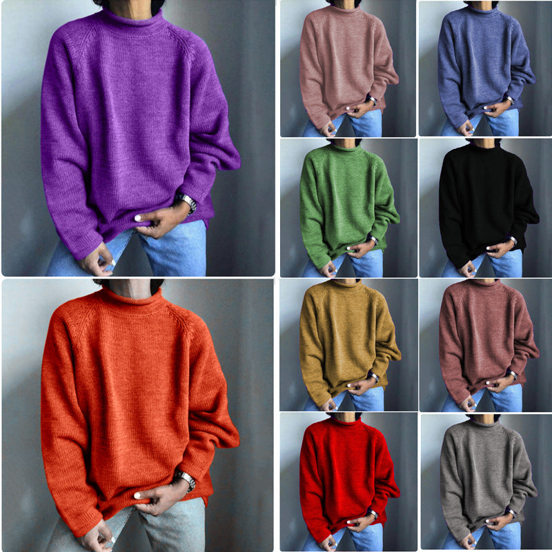 Damen nan kastiger Feinstrickpullover mit kurzem Stehkragen und Raglanärmeln EB