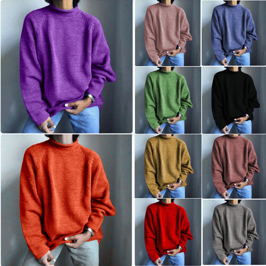 Damen nan kastiger Feinstrickpullover mit kurzem Stehkragen und Raglanärmeln EB