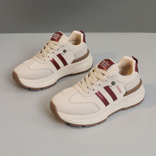 Damen modische Plateau Sneakers mit atmungsaktiver Oberflächenstruktur EB