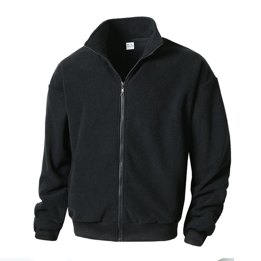 Herren Fleecejacke mit hohem Kragen und durchgehendem Reißverschluss EB