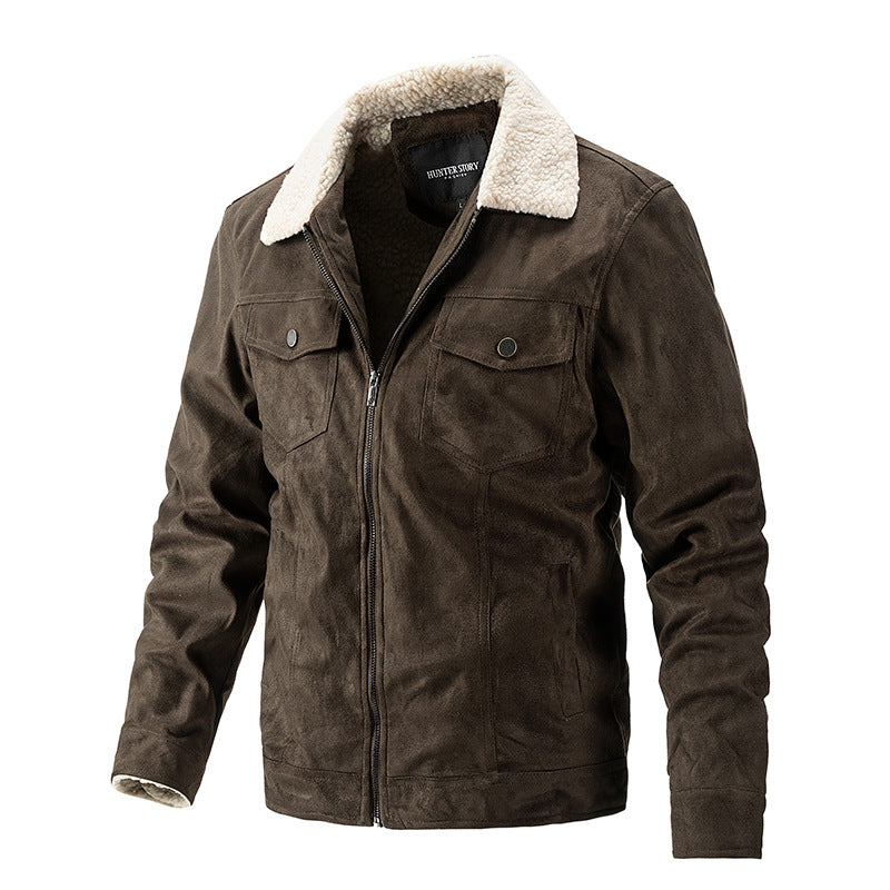 Herren Übergangsjacke mit Kunstfellkragen und praktischen Brusttaschen EB