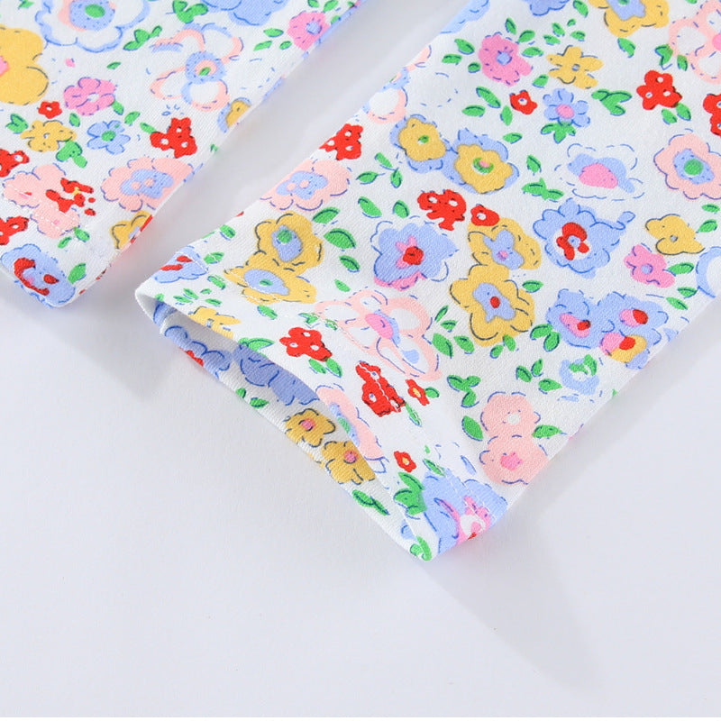 Mädchen Leggings mit buntem Blumendruck EB