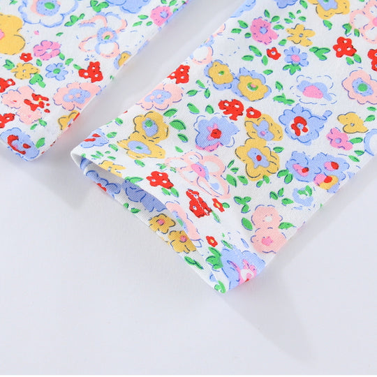 Mädchen Leggings mit buntem Blumendruck EB