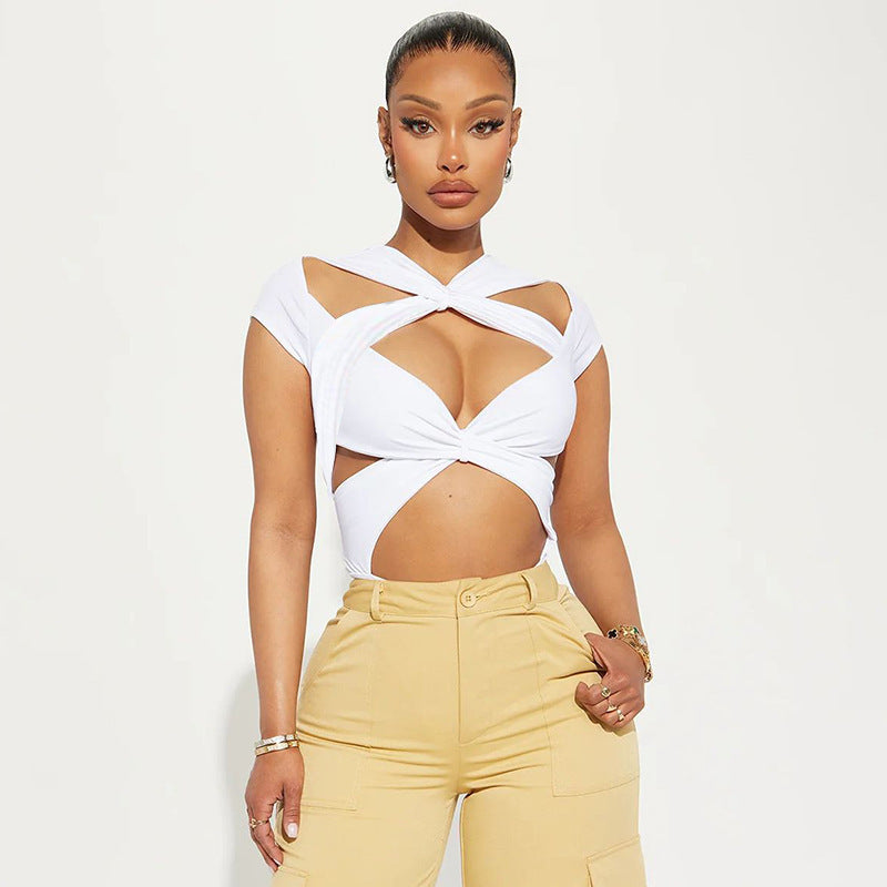 Damen Cut-Out Crop-Top EB