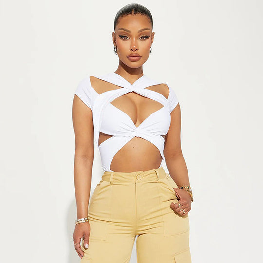 Damen Cut-Out Crop-Top EB