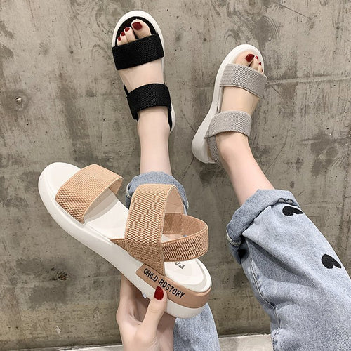 Damen Komfortable Sandalen mit atmungsaktiven Riemen und rutschfester Sohle EB