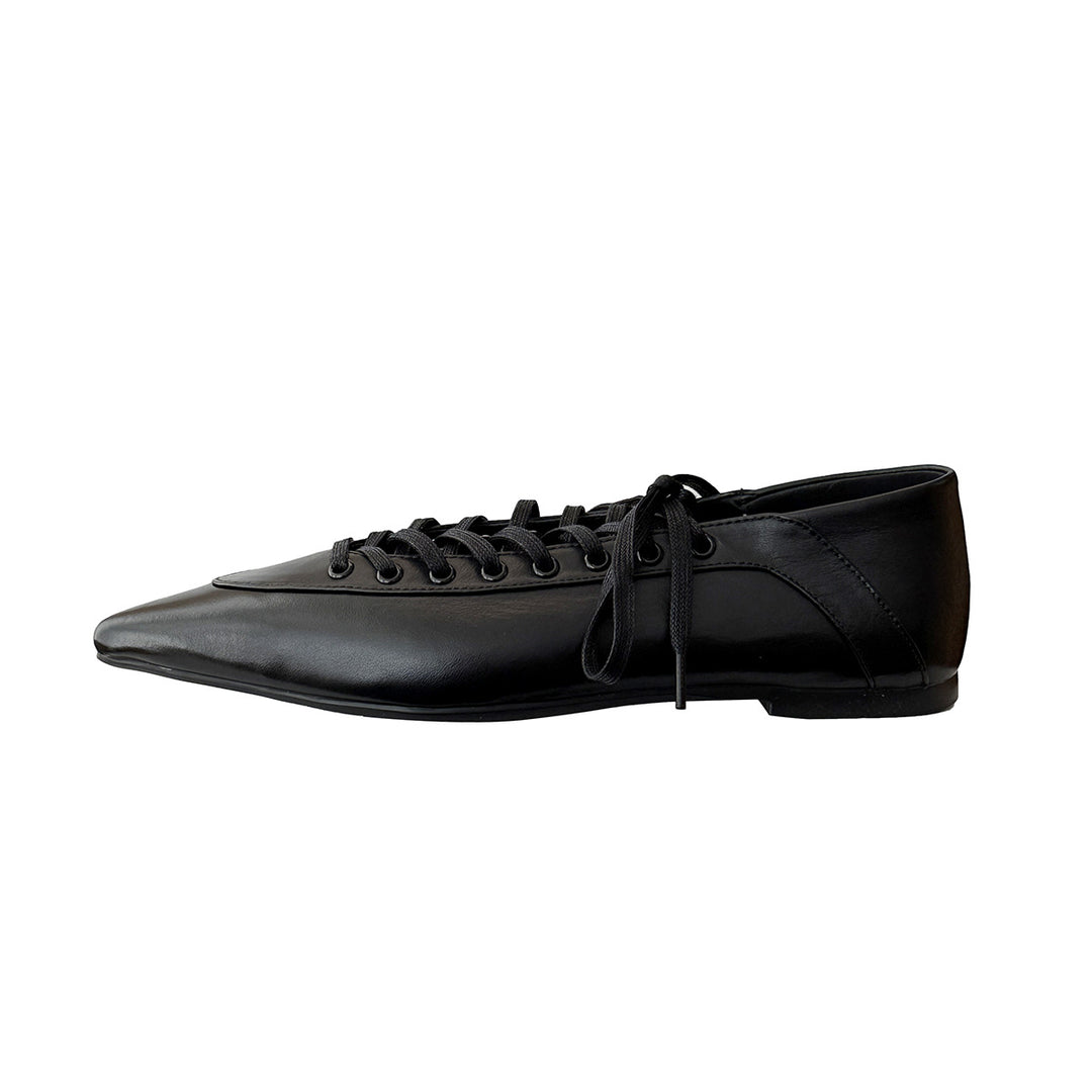 Damen Elegante Schnürschuhe mit schmalem Schnitt und hochwertiger Leder-Oberfläche EB