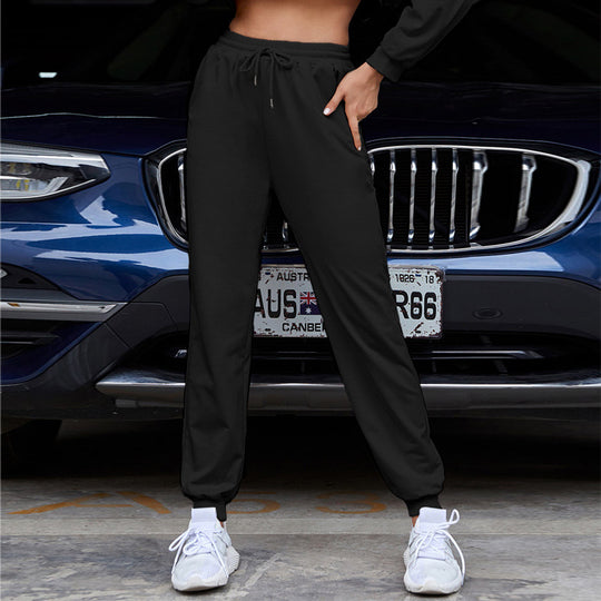 Damen nan relaxed Highwaist-Jogginghose mit elastischem Bund, Kordelzug und gerippten Saumbündchen EB
