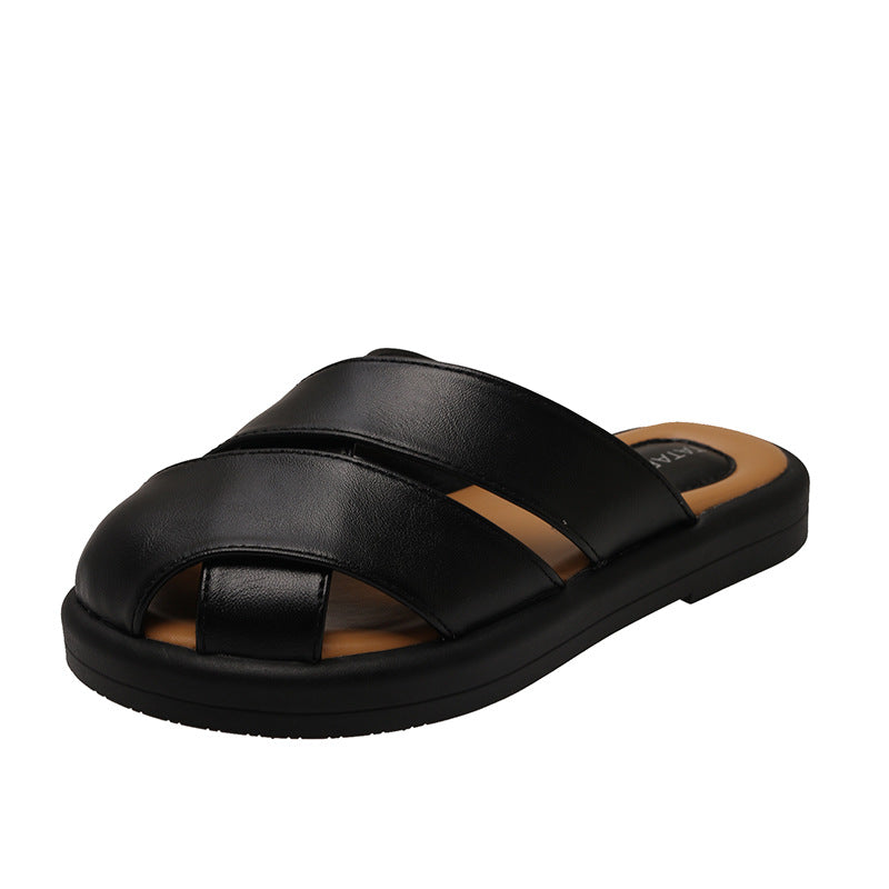 Damen Komfortable Metallische Slides EB