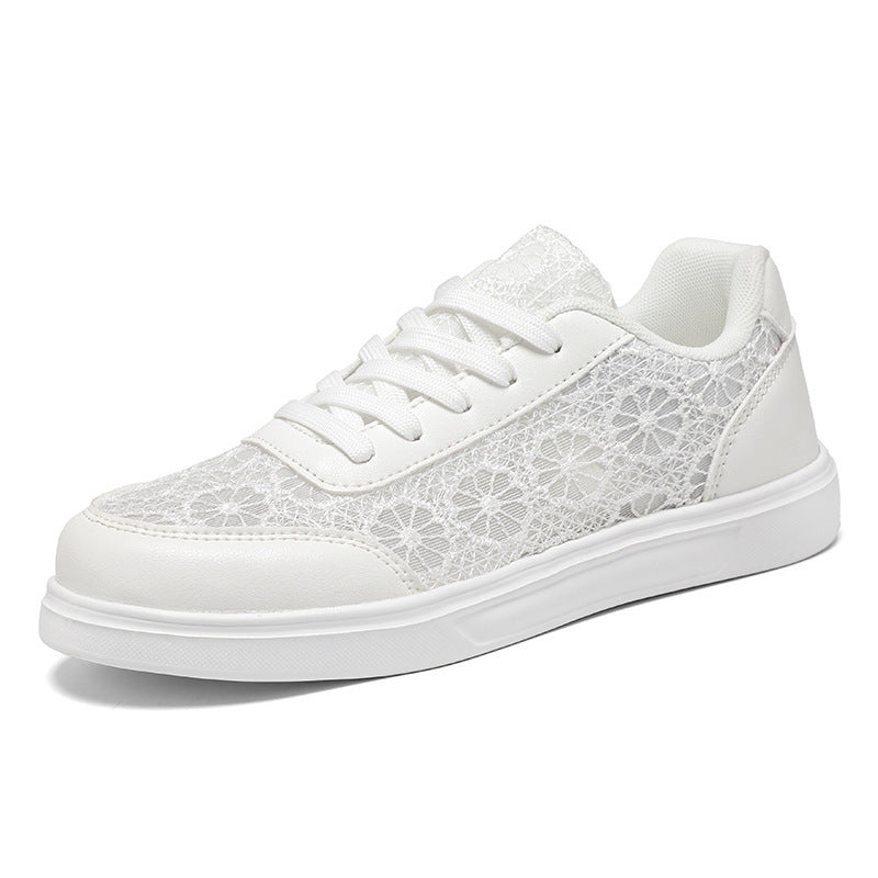 Damen Modische Sneakers mit floralen Akzenten und rutschfester Sohle EB